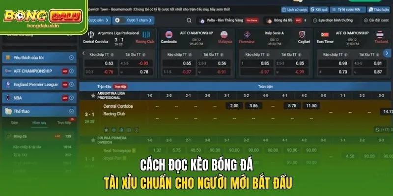 cách đọc kèo bóng đá tài xỉu