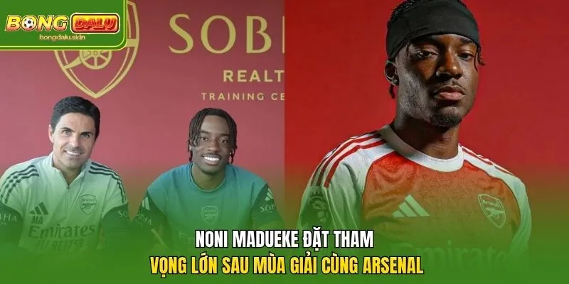 Noni Madueke tận hưởng danh hiệu đầu tiên cùng Arsenal